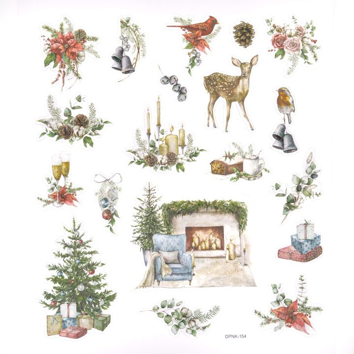 DP Craft kerststickers met glitter, kerst thuis – 19 stuks