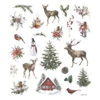 DP Craft kerststickers met glitter, kerst in de natuur – 23 stuks