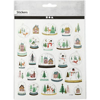 Creativ Company kerststickers sneeuwglobes, 25 stuks