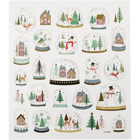 Creativ Company kerststickers sneeuwglobes, 25 stuks – afbeelding 2