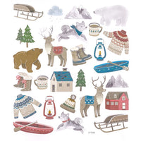 DP Craft kerststickers winterlandschap, 26 stuks