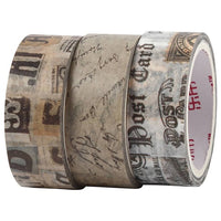Creativ Company washitapeset correspondentie, 3 rollen van 15 mm × 5 m