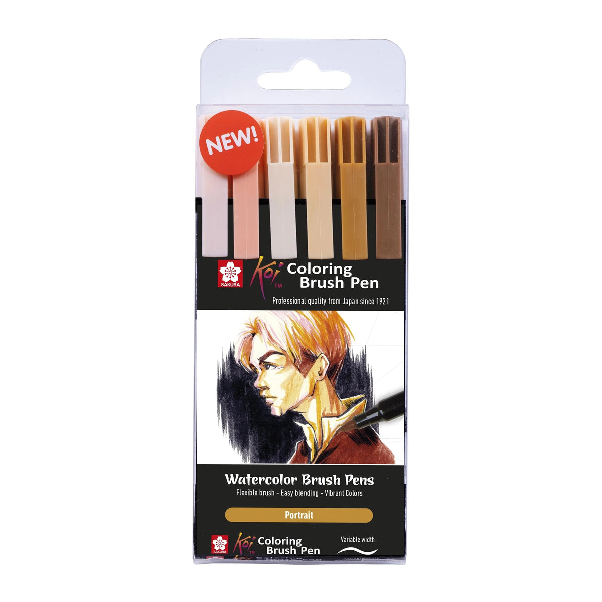 Sakura Koi brushpennen Portrait, set van 6