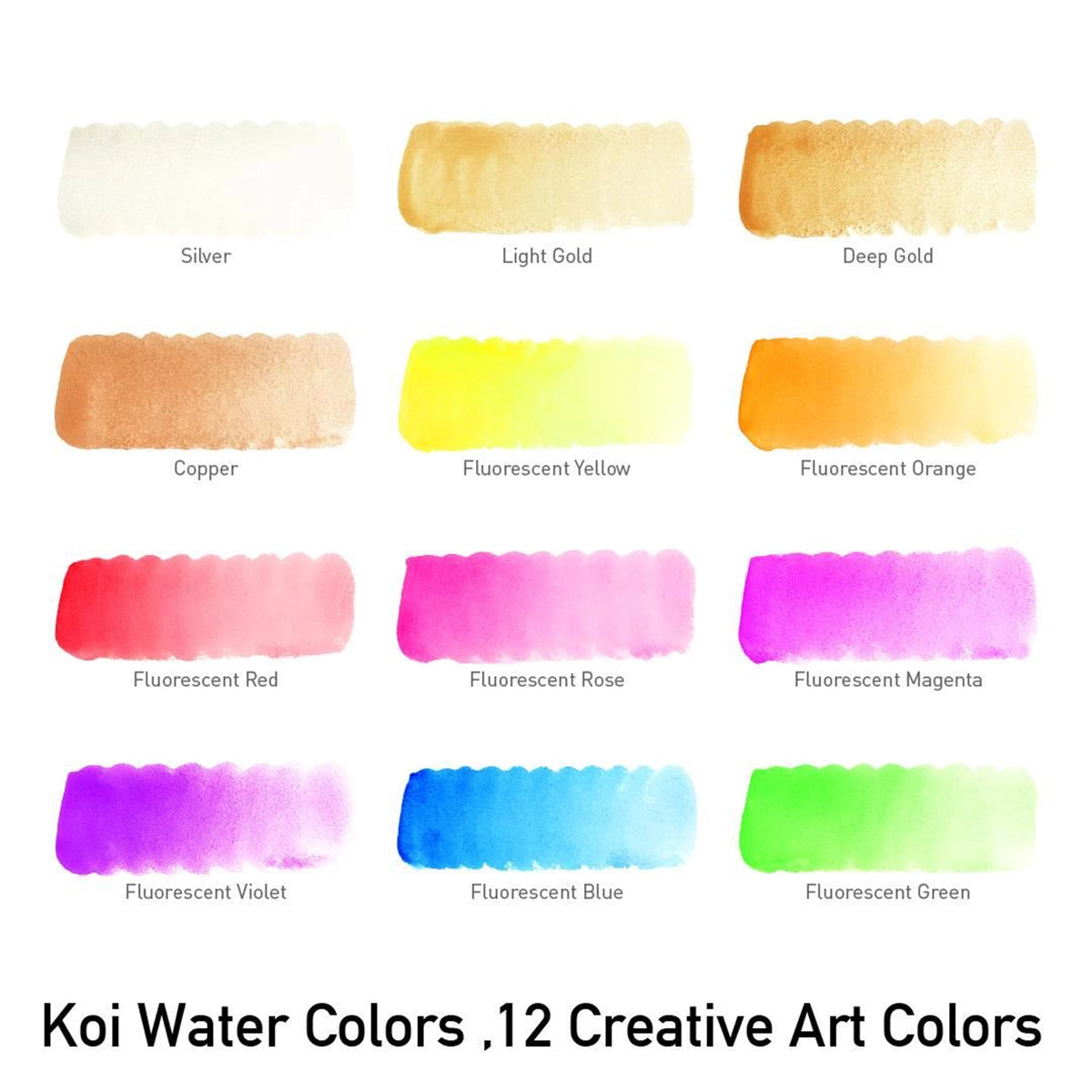 Sakura Koi metallic aquarelverf set 12 napjes met waterpenseel
