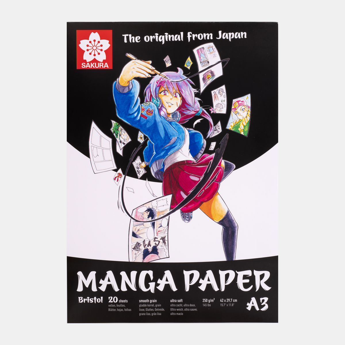 SAKURA Manga Pad 250 g/m² A5 – A3 - 20 sheets
