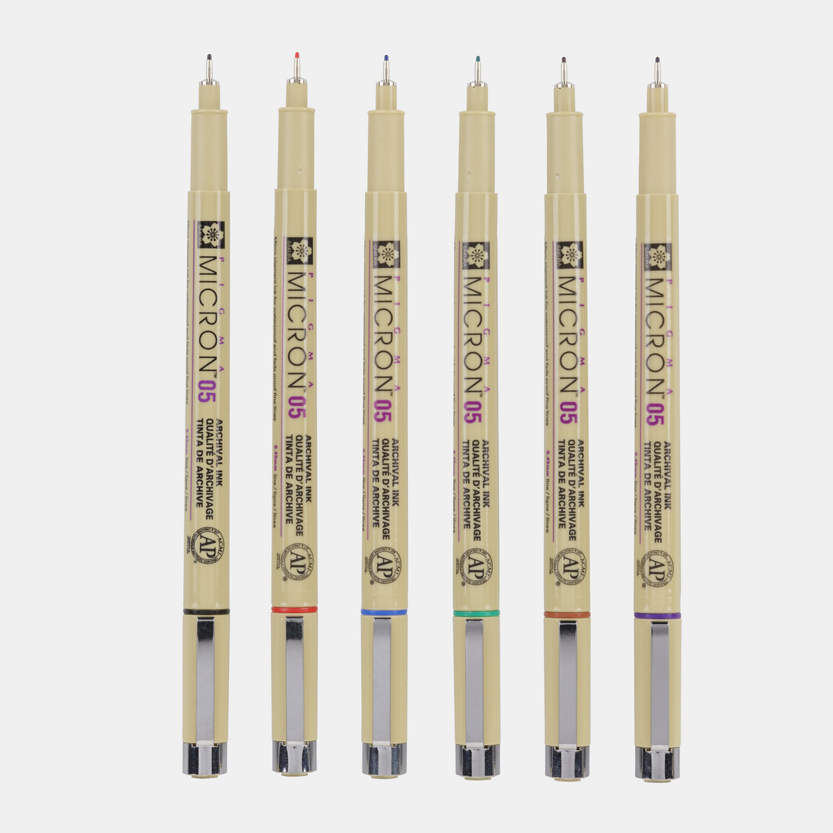 Sakura Pigma Micron 05 fineliner 0,45 mm, set van 6 kleuren – afbeelding 2