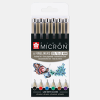 Sakura Pigma Micron 05 fineliner 0,45 mm, set van 6 kleuren