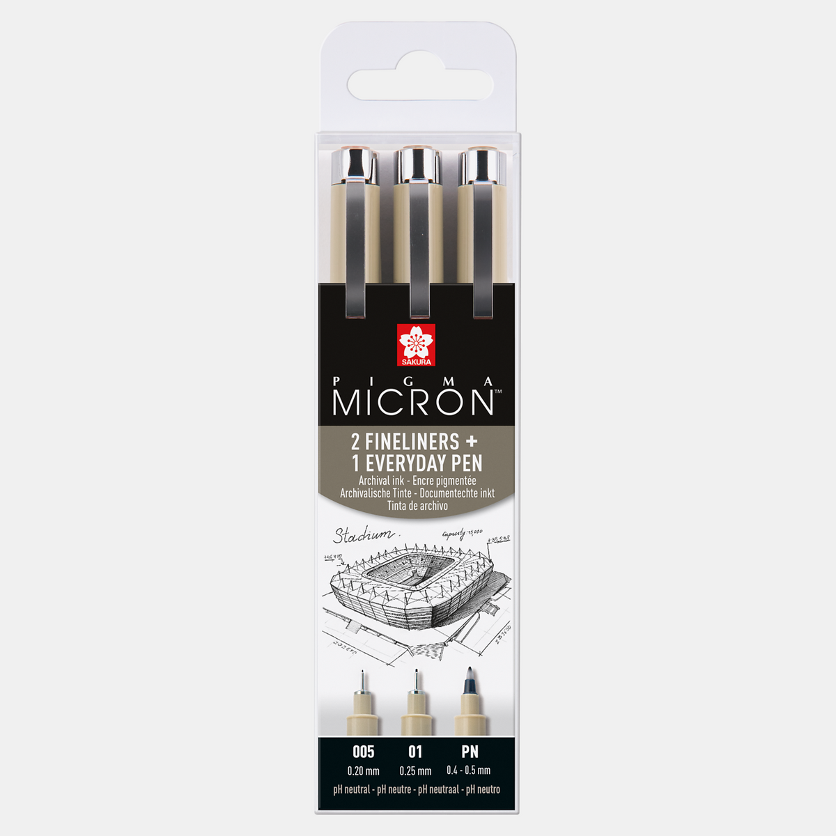 Sakura Pigma Micron fineliners Architectuur – set van 3