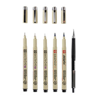 Sakura Pigma Micron Manga fineliners, set van 6 zwart