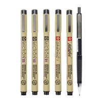 Sakura Pigma Micron Manga fineliners, set van 6 zwart