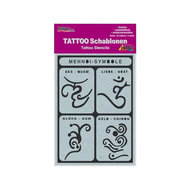 Kreul tattoosjabloon Mehndi-Symbols, 4 × 6 cm