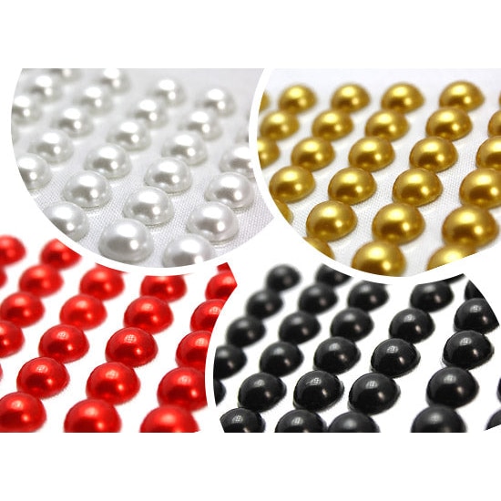 Zelfklevende decoratiesteentjes parel 10 mm, 54 stuks