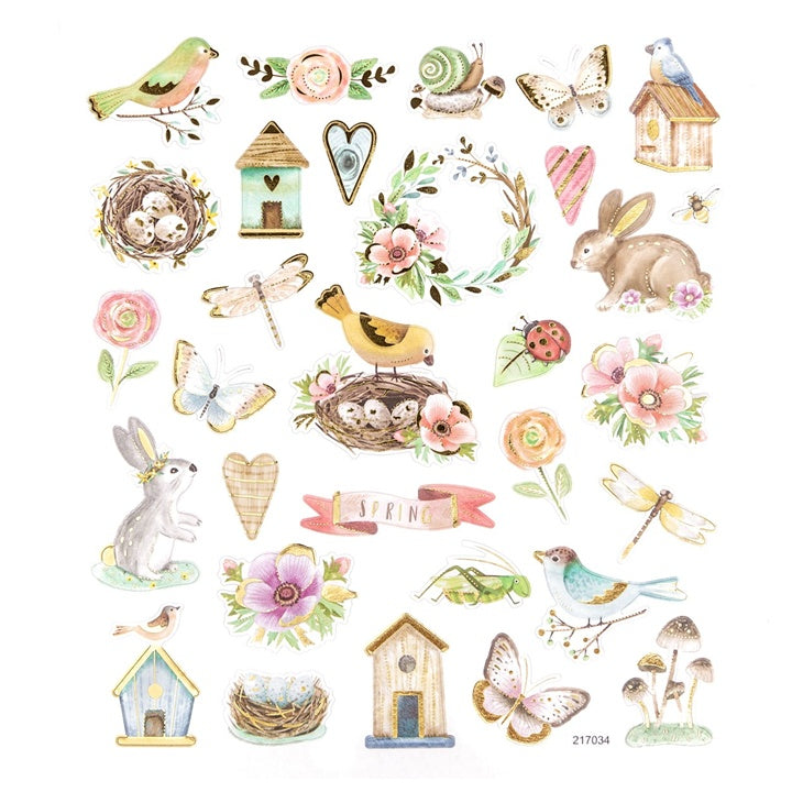 DP Craft papieren stickers lente en Pasen, 31 stuks