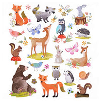 DP Craft papieren stickers bosdieren, 28 stuks