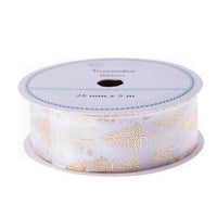 DP Craft satijnlint White Christmas, 25 mm × 5 m