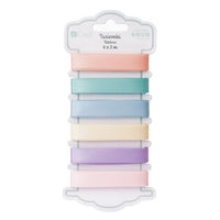 DP Craft satijnlint pastel, set van 6 × 2 m