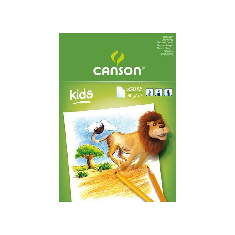 Schetsblok Canson Kids 90 g/m² – 30 vellen, A5 en A4