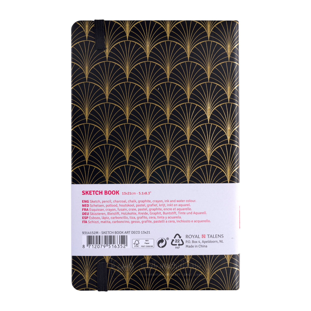 Schetsboek Talens Art Deco met harde kaft 13 × 21 cm – 140 g/m²