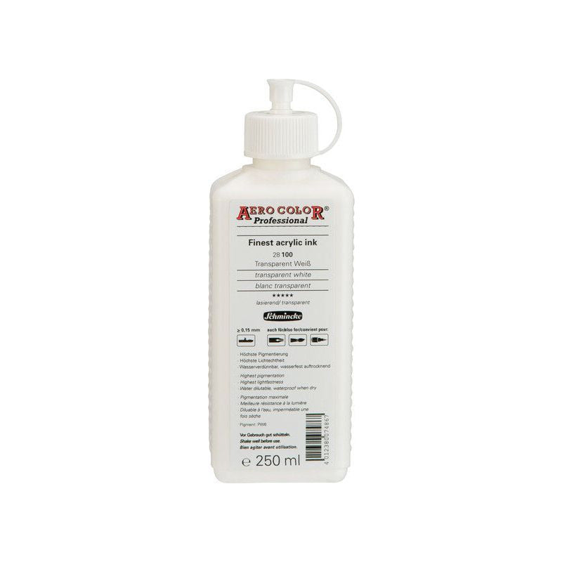 Schmincke AERO COLOR Professional acrylinkt 250 ml – 100 Transparant wit