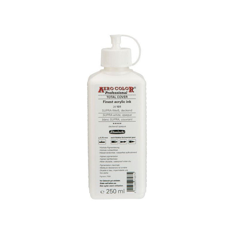 Schmincke AERO COLOR Professional acrylinkt 250 ml – 101 SUPRA dekkend wit