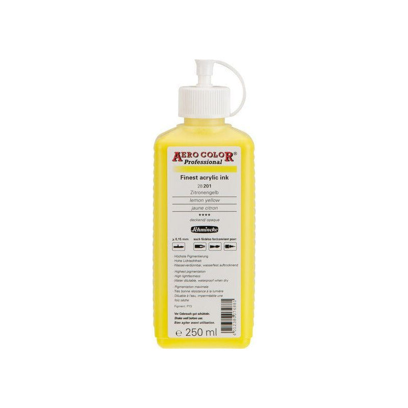 Schmincke AERO COLOR Professional acrylinkt 250 ml – 201 Citroengeel