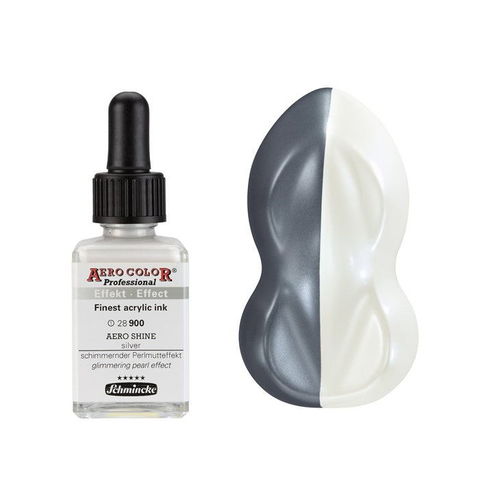 Schmincke AERO COLOR Professional Effect Acrylic Ink 28 ml – 900 AERO SHINE Silver