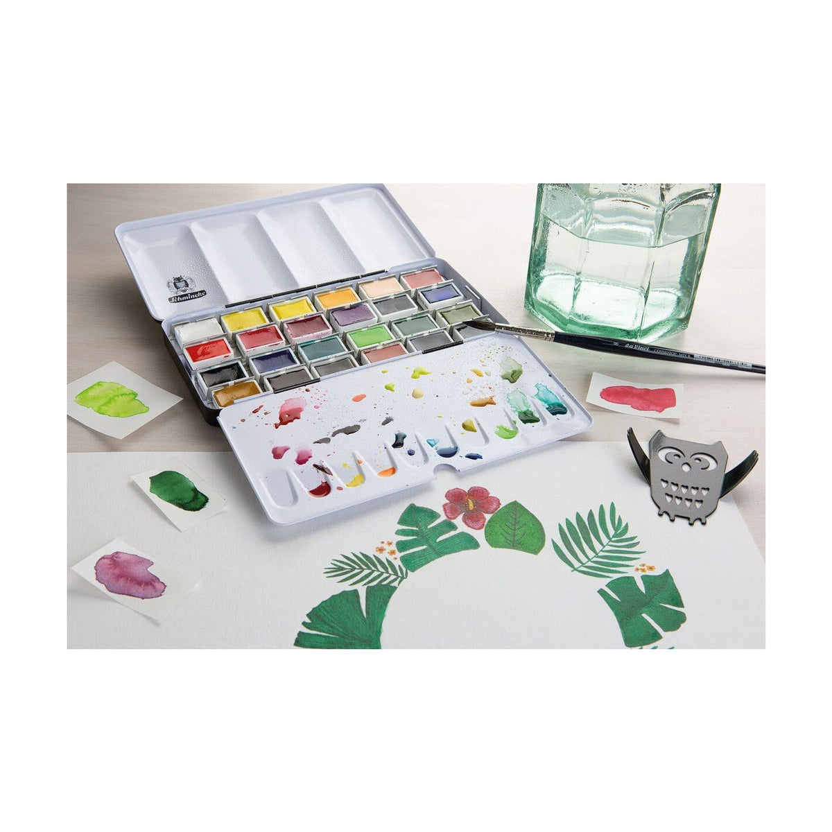 Schmincke AKADEMIE Aquarell leeg metalen etui voor 24 hele napjes