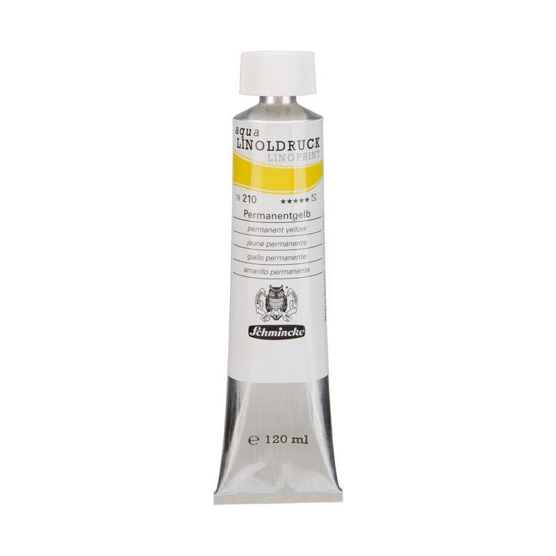 Schmincke aqua-LINOPRINT drukinkt voor linosnede 120 ml – 210 Permanentgeel