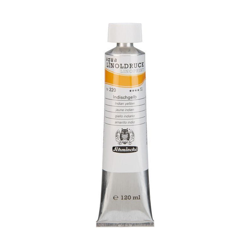 Schmincke aqua-LINOPRINT drukinkt voor linosnede 120 ml – 220 Indischgeel