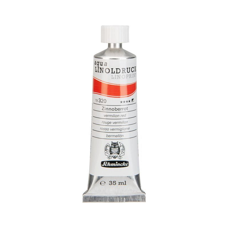 Schmincke aqua-LINOPRINT drukinkt voor linosnede 35 ml – 320 Vermiljoen