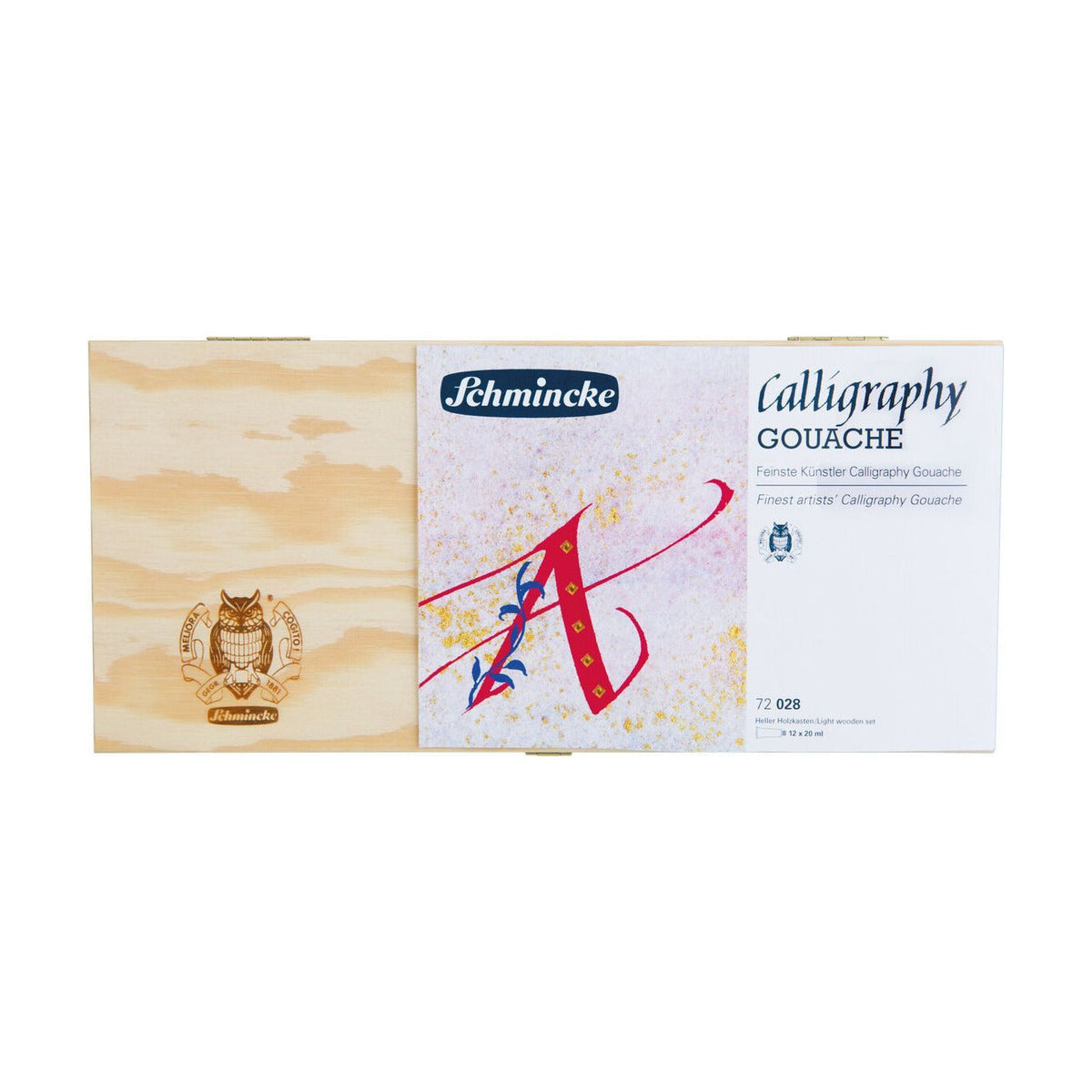 Schmincke Calligraphy Gouache set 12 × 20 ml in houten kist