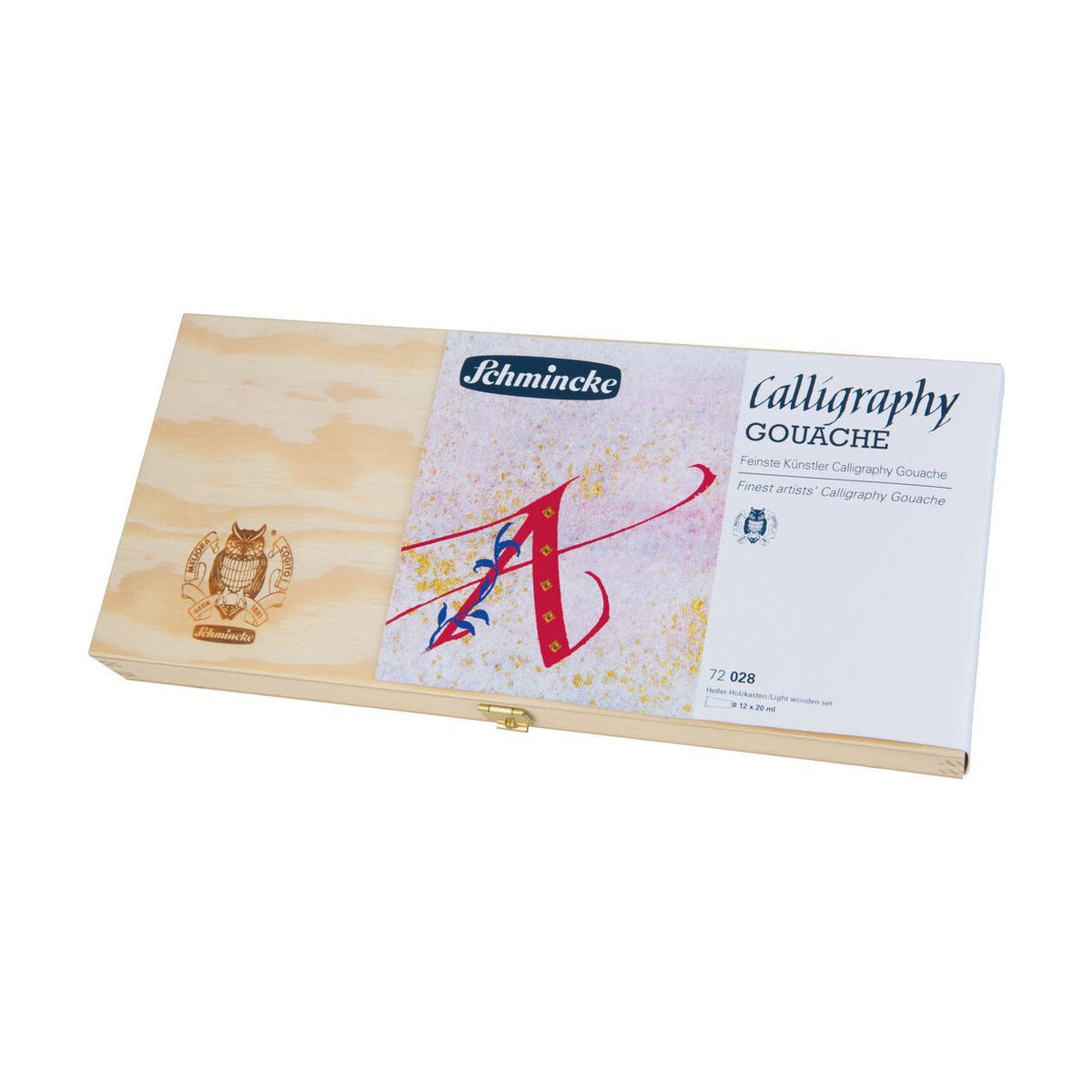 Schmincke Calligraphy Gouache set 12 × 20 ml in houten kist