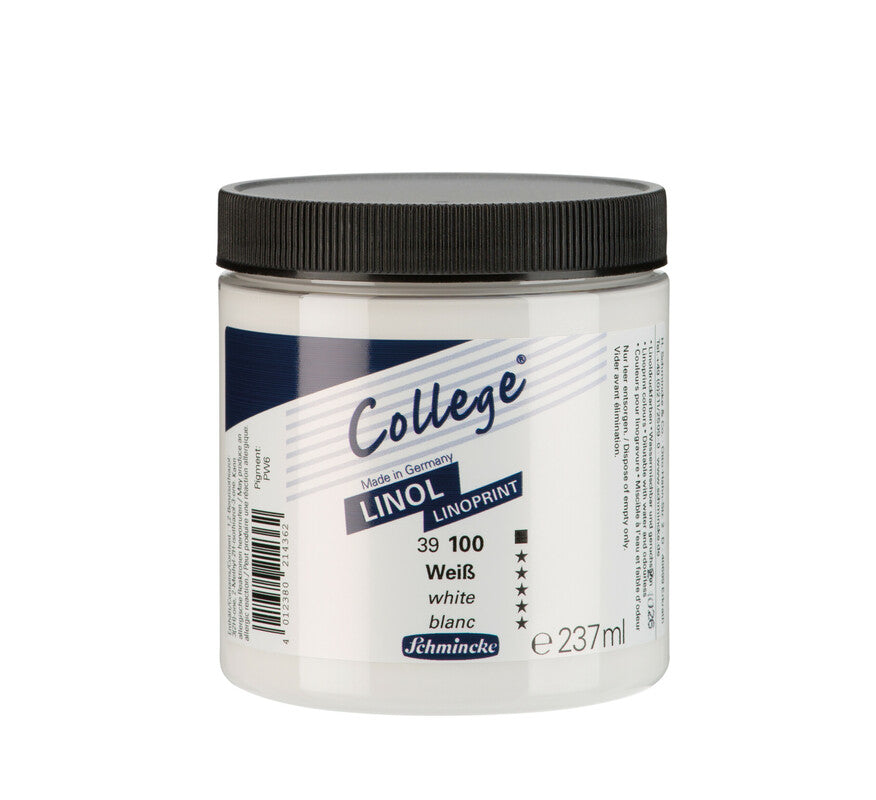 Schmincke College Linol drukinkt voor linosnede 237 ml – 100 Wit