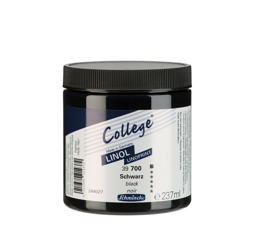 Schmincke College Linol drukinkt voor linosnede 237 ml – 700 Zwart