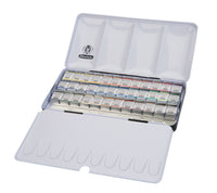 Schmincke Horadam aquarelverf, 36 halve napjes in metalen doos