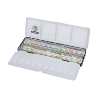 Schmincke Horadam aquarelverf metalen doos, 12 halve napjes