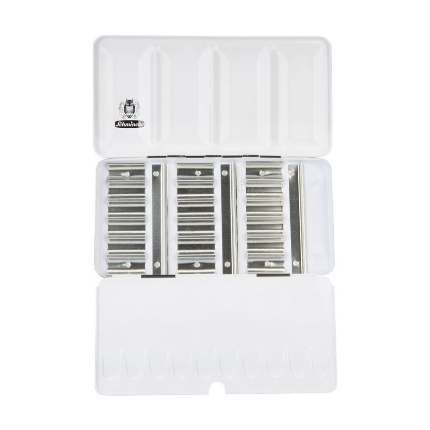 Schmincke lege metalen doos voor 18 tubes van 5 ml