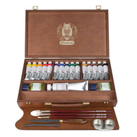 Schmincke Mussini olieverf houten kist 15 × 35 ml + wit 150 ml