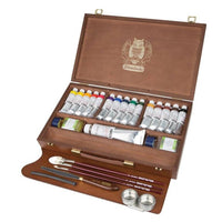 Schmincke Mussini olieverf houten kist 15 × 35 ml + wit 150 ml