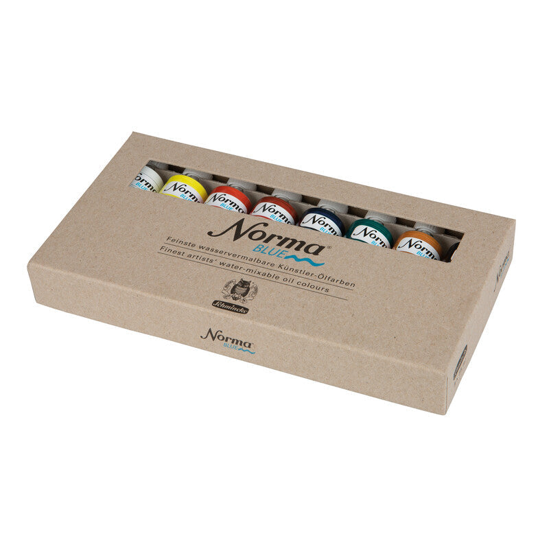 Schmincke Norma Blue olieverfset in kartonnen doos, 8 × 35 ml