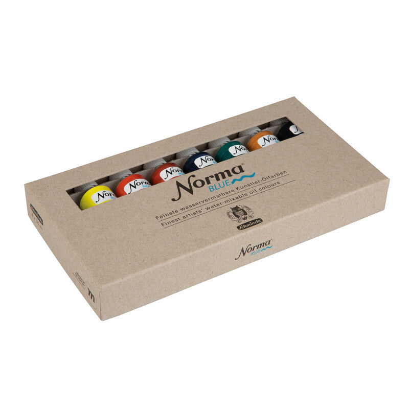 Schmincke Norma Blue olieverfset in kartonnen doos, 8 × 35 ml