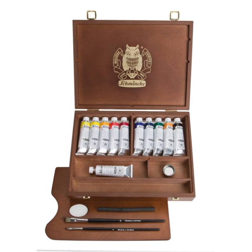 Schmincke Norma Professional olieverf in houten kist, 11 × 35 ml