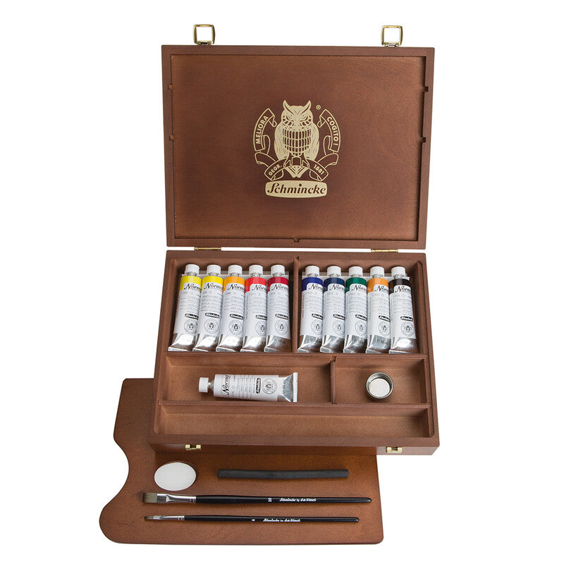 Schmincke Norma Professional olieverf in houten kist, 11 × 35 ml
