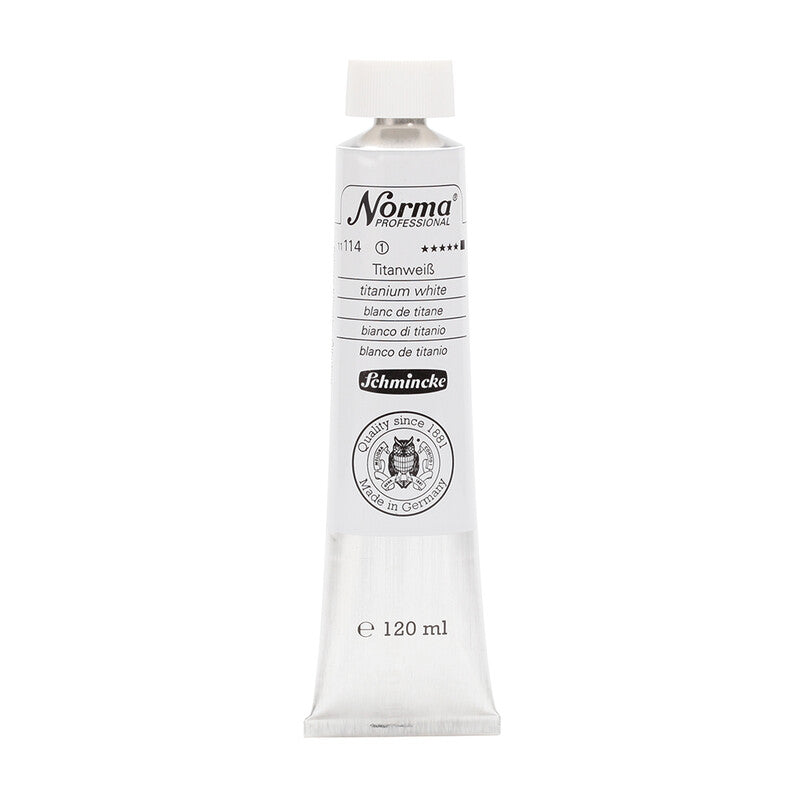 Schmincke Norma Professional olieverf, tube van 120 ml – 114 Titaanwit