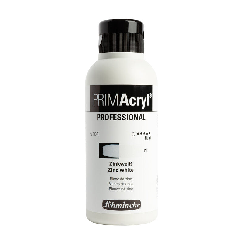 Schmincke PRIMAcryl Professional acrylverf 250 ml – 100 Zinkwit vloeibaar