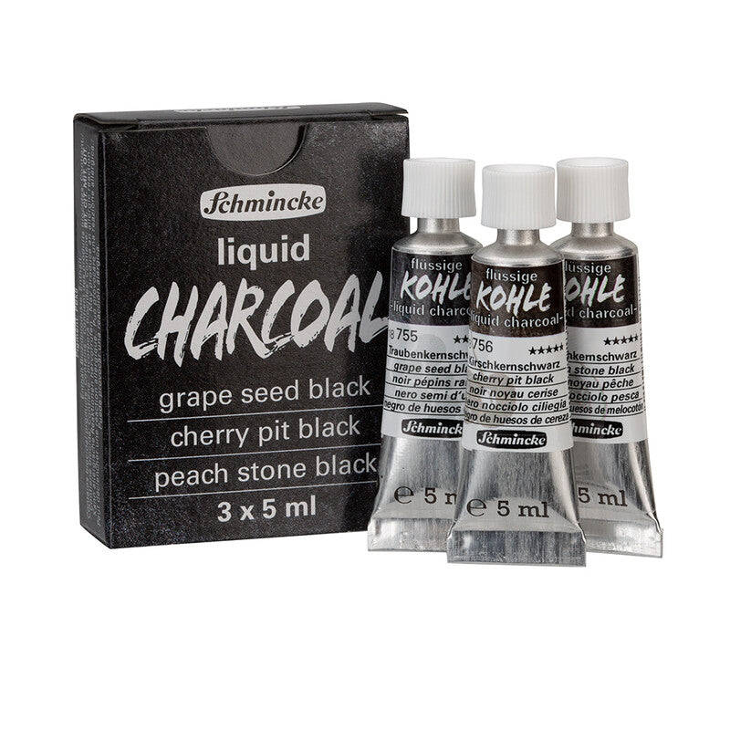 Schmincke Trio Liquid Charcoal vloeibare houtskool