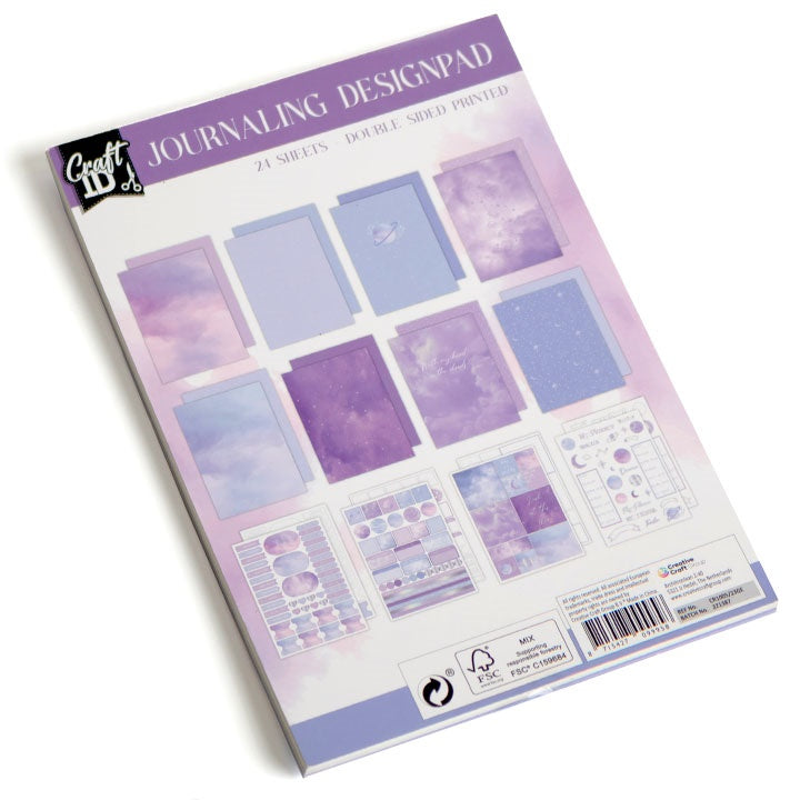 Scrapbooking Paper Pad, A5, 24 Sheets, Purple