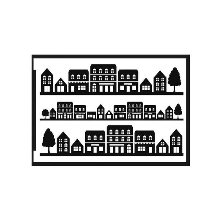Self-Adhesive Stencil, Row of Houses, A5