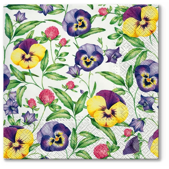 ARTMiE decoupageservet Beautiful Pansies, 33 × 33 cm