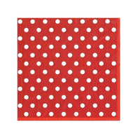 Decoupageservet rood met stippen 33 × 33 cm